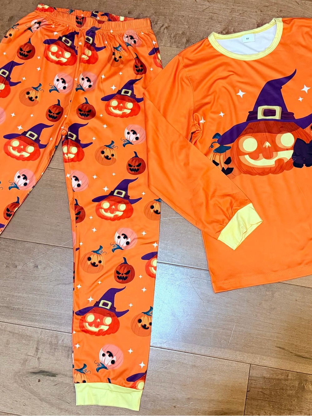 Kids Halloween Pumpkin Pajama Costume Set - Orange (6 years)